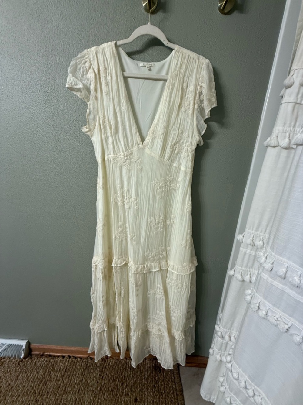Bohme Sol embroidered maxi dress white L - Picture 4 of 11